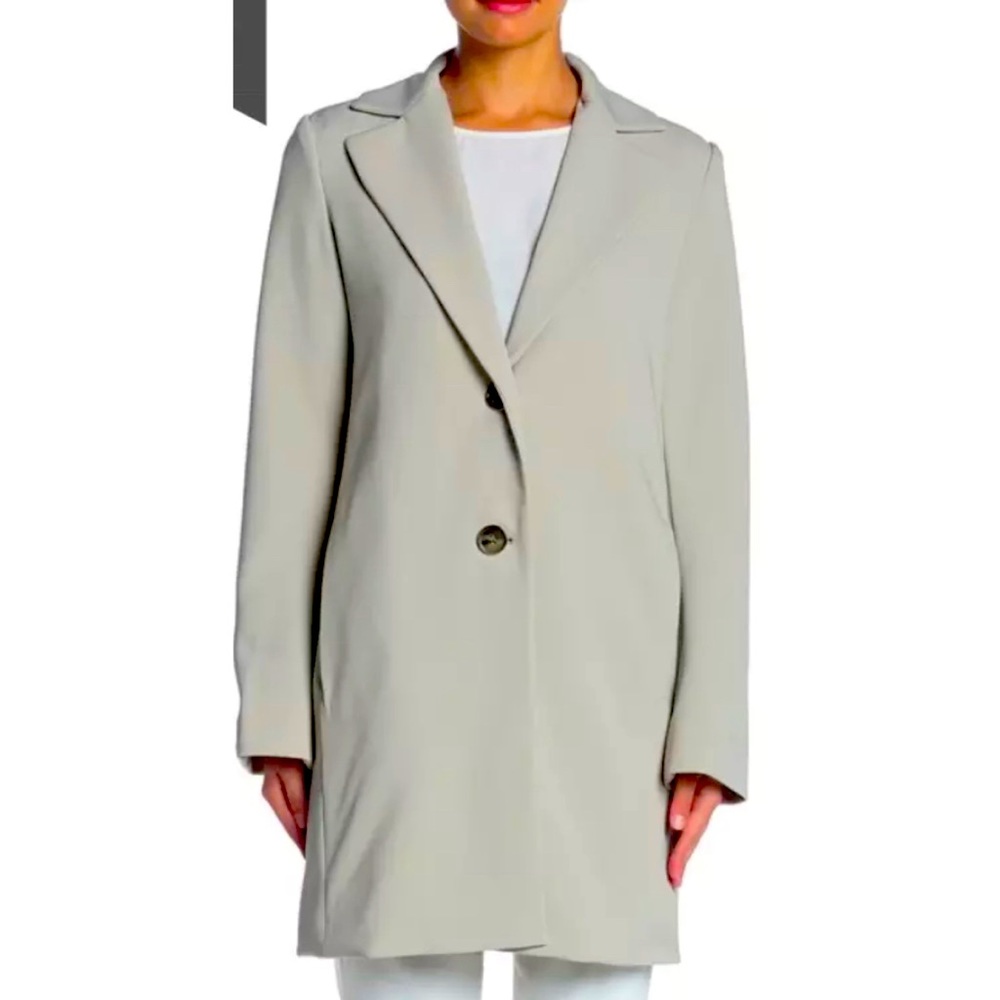 Tahari Gray Blazer Crepe Top Coat Jayden Size XS